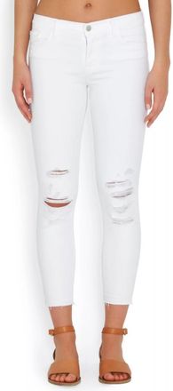 J Brand White Distressed Skinny Jeans Size 25/63