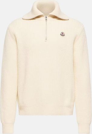 Moncler HEAVY KNIT 1/4 ZIP SWEATER Size: XL, colour: BEIGE
