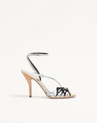 Valentino Garavani Nodine sandal in laminated nappa 100mm Wo