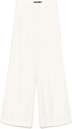 Ralph Lauren Kirahn volledige lengte geplooid - Dames - Wijde Broeken - Beige - XL - Polyester - Broeken