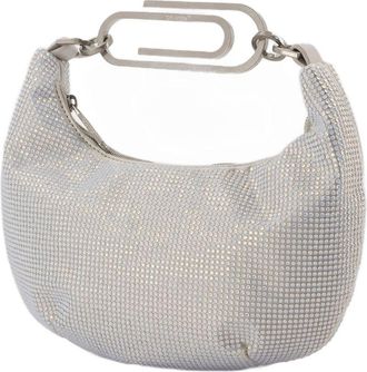 Off-white Womens Crystal-Embellished Shoulder Bag Silver Others