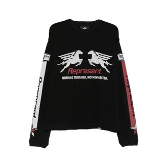 Represent Long Sleeve Tops, male, Black, Size: XL Pegasus Long-Sleeve T-Shirt