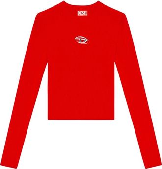 Diesel M-Valari Top met Lange Mouwen - Dames - Longsleeves - Rood - S - Polyester - Tops