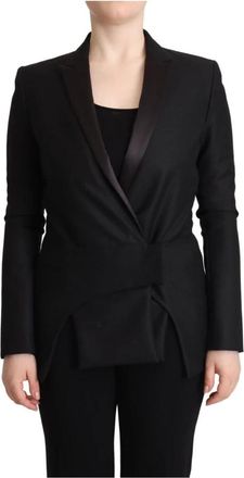 Costume National Elegante Zwarte Double-Breasted Blazer - Dames - Blazers - Zwart - XS - Jassen