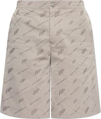 Off-white Logo Shorts - Heren - Korte Broeken - Beige - M - Katoen - Korte Broeken
