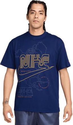 Nike Mens Max 90 Short Sleeve T-Shirt - Blue Void/Gold Size XXL