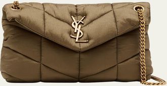 Saint Laurent Lou Puffer Small YSL Shoulder Bag in Quilted Nylon