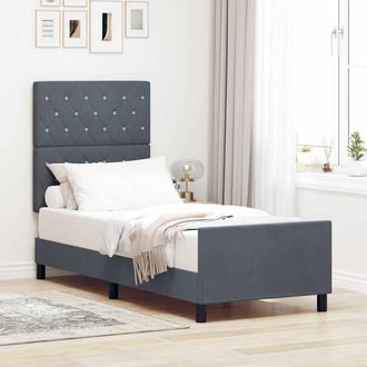 vidaXL Estructura De Cama Gris Oscuro 80 X 200 Cm Terciopelo Vidaxl