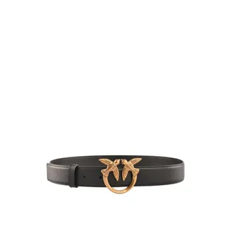 Pinko Belts, female, Black, Size: XS Love Birds Diamond Cut Belt