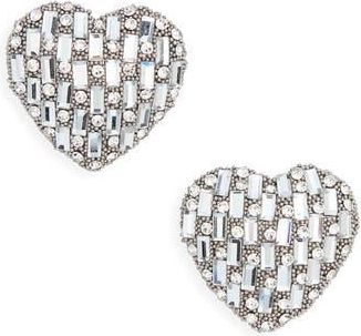 Leith Valentines Day Heart Stud Earrings in Silver- Silver at Nordstrom Rack
