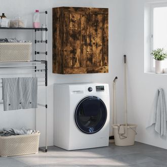 vidaXL Armario De Pared Madera Ingenier&iacute;a Roble Ahumado 69,5x34x90 Cm Vidaxl