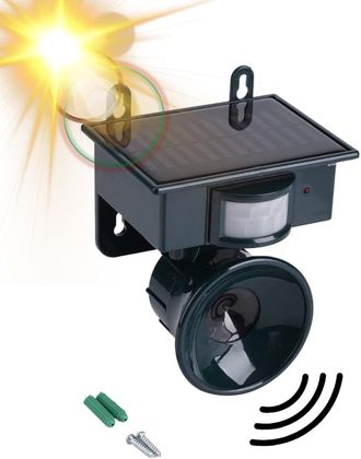 Gabrielle Repelente Ultras&oacute;nico Para Aves Con Sensor De Movimiento Pir, Repelente Ultras&oacute;nico Alimentado Por Energ&iacute;a Solar, Repele Aves Silvestres
