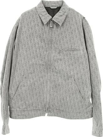 Dior 2010s Oblique zip blouson jacket - men - Polyester - 48 - Grey