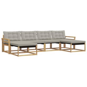 vidaXL Conjunto De Sof&aacute;s De Exterior 6 Pcs Blanco Y Gris Claro Vidaxl