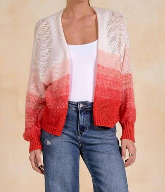 Elan Womens Minnie Cardigan In Red Ombre