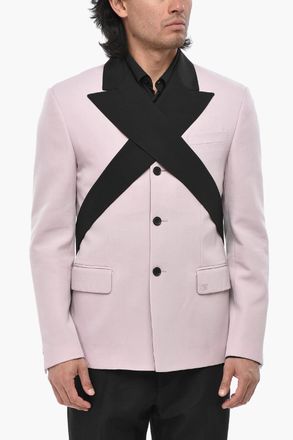 Off-white Blazer Relaxed Fit STICKER COLLAR con Dettaglio Criss Cross Off-White