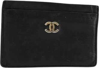 Chanel Pre-owned Card Case - Dames - Vintage Accessoires - Zwart - ONE Size - Leer - Vintage