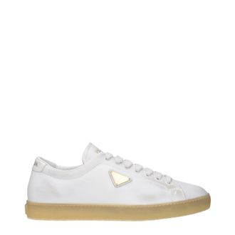 Prada mannens Sneakers wit/vies wit leer