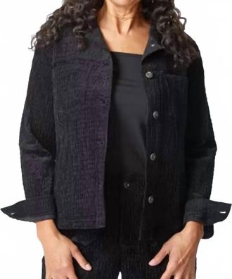 Habitat Rustic Stretch Corduroy Boyfriend Jacket In Black
