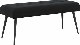 vidaXL Banco Con Tapicer&iacute;a Con Botones Negro 110 X 40 X 46 Cm Vidaxl