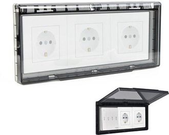 OEM Presa Elettrica Con Coperchio E Interruttore, Copertura Impermeabile Per Uso Esterno, Con 3 Prese, Tipo Di Alloggiamento 86, Per Bagni, Soggiorni, Ecc
