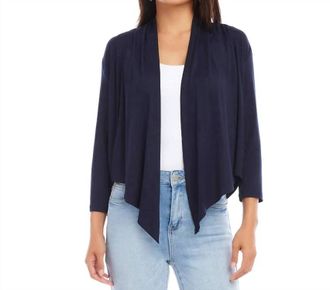 Karen Kane Calli Open Front Cardigan In Navy
