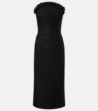 Alexander McQueen Ruffled wool gabardine cocktail dress