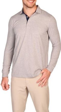 Tailorbyrd Brushed Mélange Long Sleeve Polo in Grey Heather at Nordstrom Rack, Size Xx-Large
