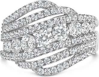 House of Brilliance 925 Sterling Silver 2.00 Cttw Lab Grown Diamond Cluster Band Ring