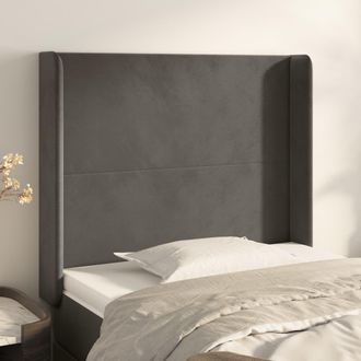 vidaXL Cabecero Con Orejas De Terciopelo Gris Oscuro 93x16x118/128 Cm Vidaxl