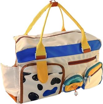 Generic Compatible For Lightweight Large Capaci Travel Bag Womens Handheld Fitn Faionable Trendy Polyester(Blue)