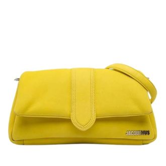 Jacquemus Pre-owned Puffed Nubuck Satchel - Dames - Pre-owned - Geel - Maat: ONE Size Leer