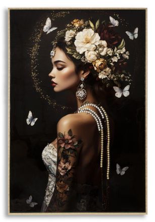 Mauro Ferretti L&aacute;mina Pintada Sobre Tela Lacada Persian Con Marco -b- Cm 62x3,5x92