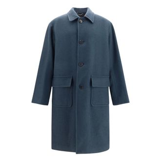 Dries Van Noten Cappotto Lungo Monopetto - - Coats - Uomo - Blu - M