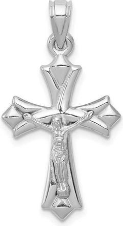 Diamond2Deal 14K White Gold Reversible Crucifix Pendant