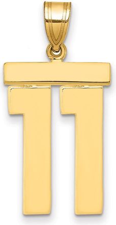 Diamond2Deal 14k Yellow Gold Small Polished Number Charm Pendant