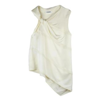 Jil Sander Sleeveless Tops, female, Beige, Size: XL Sleeveless Tops
