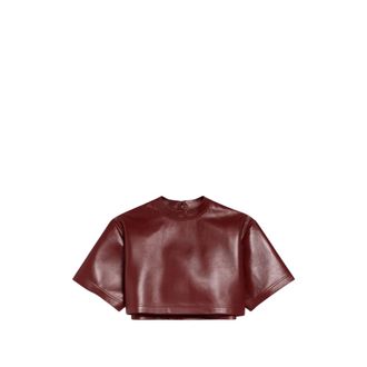 Balenciaga Short-sleeve Leather T-shirt