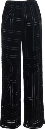Toteme Womens Trousers Black Velvet Viscose