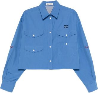 Miu Miu Logo-embroidered Front-pockets Shirt