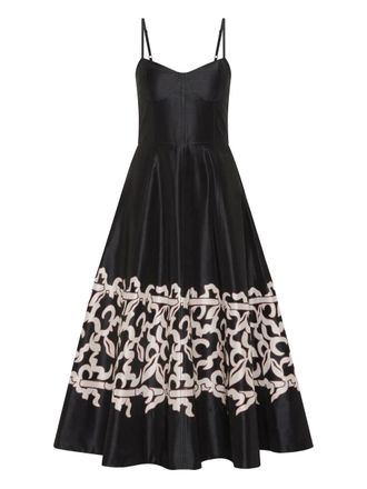 Rebecca Vallance Sundia printed midi dress - women - Polyester - 14 - Black