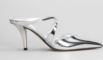 PARIS TEXAS Laila Mule 75 Slipper-mule In Silver Leather