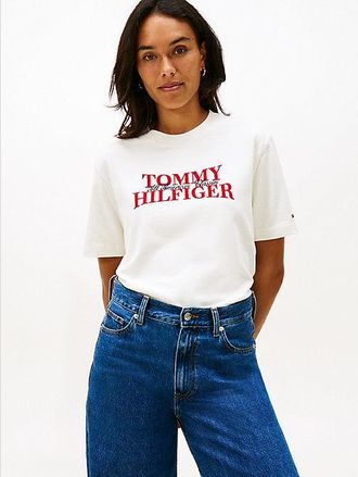 Tommy Hilfiger Camiseta Classic amplia con logo flocado
