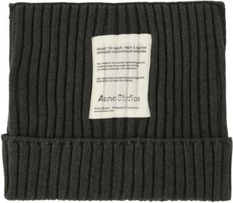 Acne Studios Accessoires, Dames, Groen, ONE Size, Katoen, Katoenen mutsen