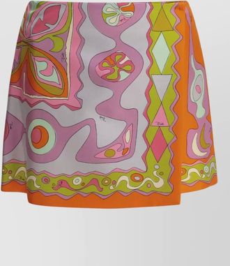 Pucci silk printed wrap mini skirt