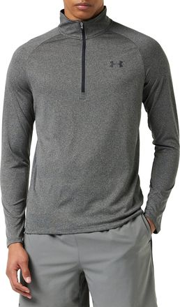 Under Armour Mens Tech 2.0 1/2 Zip-up T-Shirt Sweatshirt, Carbon Heather (090)/Black, 4XL/Tall