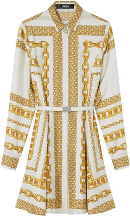 Versace Chemisier midi Treasure in seta - Bianco