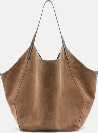 Brunello Cucinelli Monili Medium reversible suede tote bag