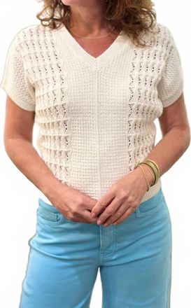 Kut from the Kloth Womens Tilda Pullover V Neck Sweater In Off White