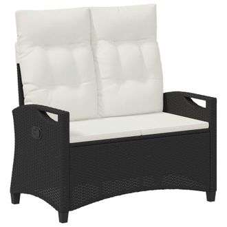 vidaXL Banco De Jard&iacute;n Con Almohada Negro Y Crema 105 X 60 X 112 Cm Vidaxl